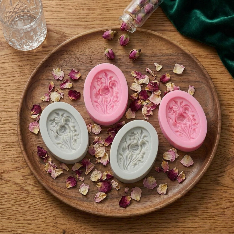 4 Silikonformen in Blumenform, – Soap Making Tray Bewertung und Preis
